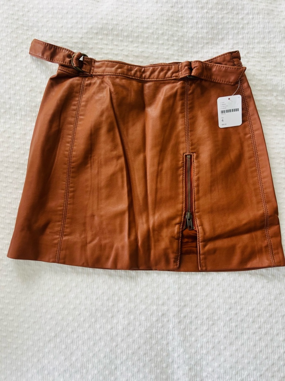 Two Free People Vegan Leather Mini Skirts — Black & Cognac - Picture 7 of 7